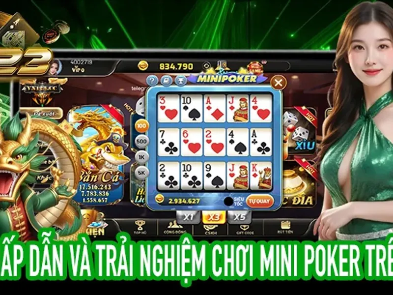 Bàn chơi Baccarat trực tuyến tại 88CLB với các lá bài và chip cược
